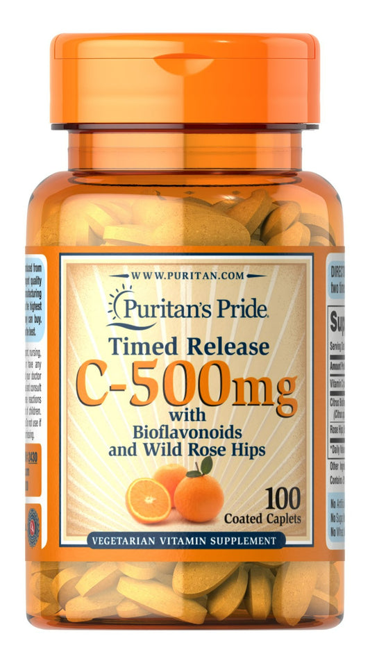 Vitamina C-500 mg con liberación programada de rosa mosqueta