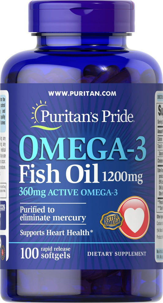 Aceite de Pescado Omega-3 1200 mg (360 mg Omega-3 Activo)