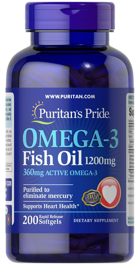 Aceite de Pescado Omega-3 1200 mg (360 mg de Omega-3 Activo)