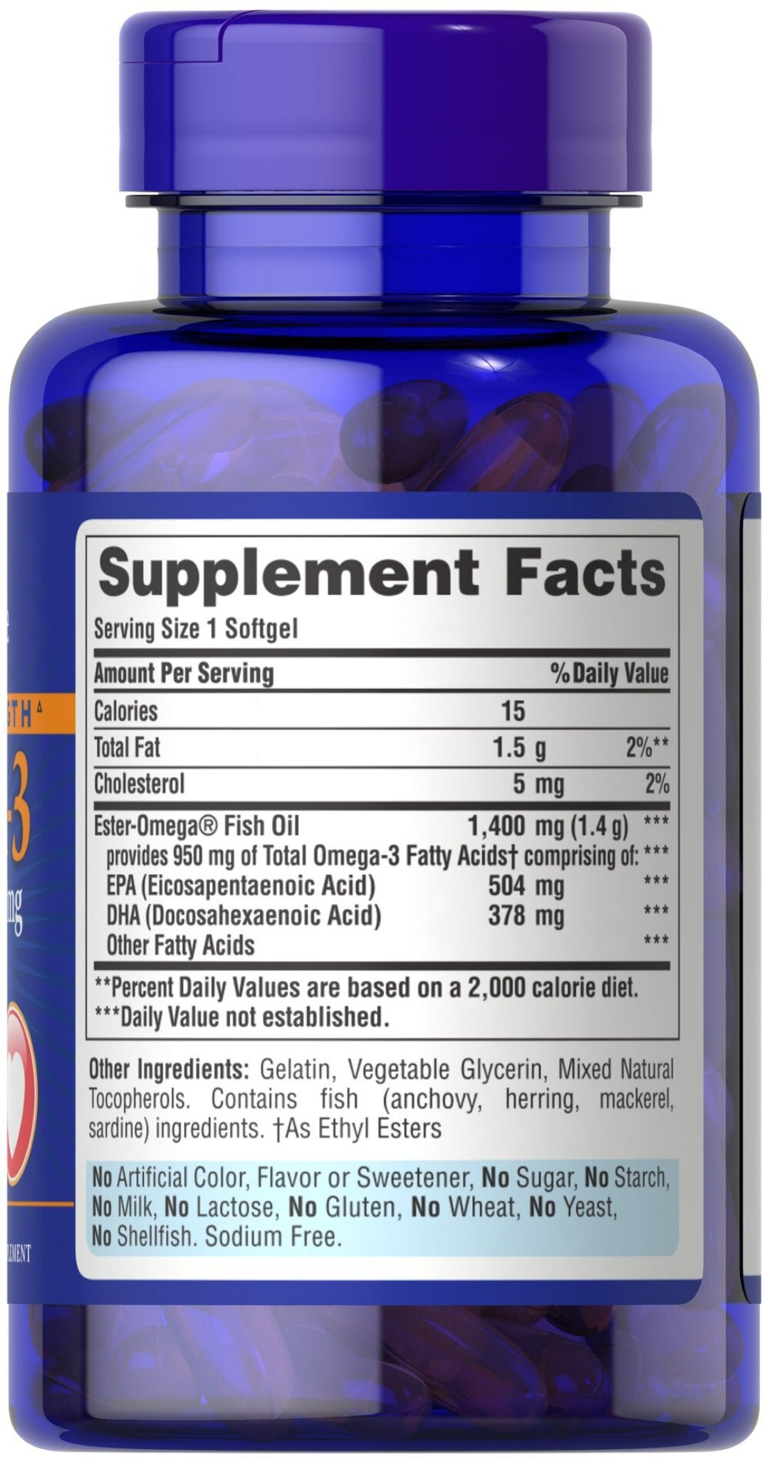 Triple Fuerza Omega-3 Aceite de Pescado 1360 mg (950 mg Activo Omega-3)