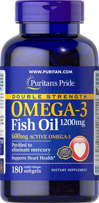 Aceite de pescado Omega-3 de doble potencia 1200 mg