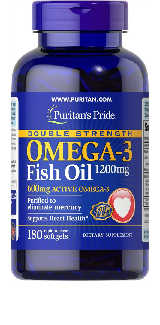 Aceite de pescado Omega-3 de doble potencia 1200 mg