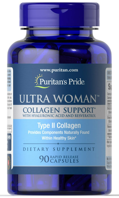 Ultra Woman™ Suporte de Colágeno 1000mg com Ácido Hialurônico