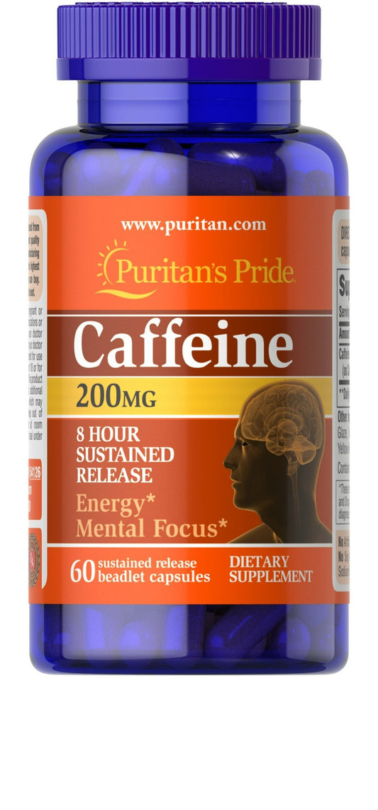 Cafeína 200 mg Liberación sostenida 8 horas